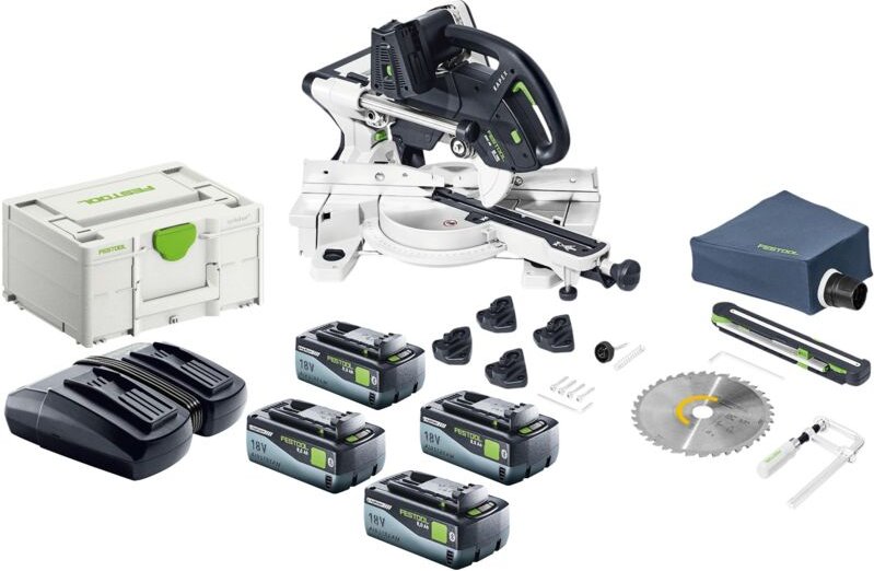 Festool KAPEX KSC 60 EB-Basic Akku Kapp Zugsäge 18 V / 36 V 216 mm Brushless + 4x Akku 8,0 Ah + Ladegerät + Systainer