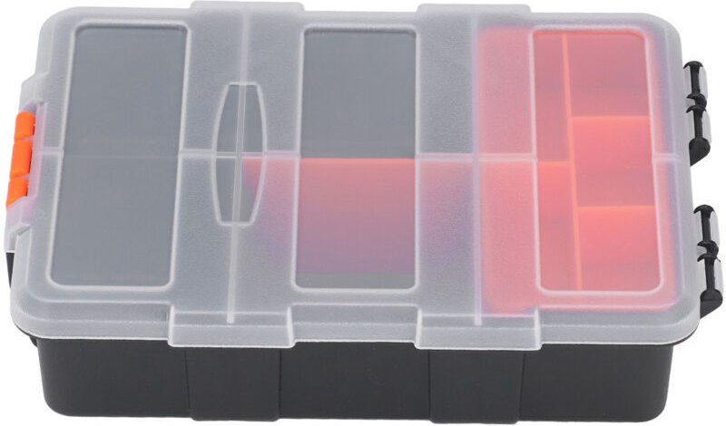 Teilebox, Werkzeugaufbewahrungsbox aus PVC, Aufbewahrungsbox mit Klassifizierungsgitter, Werkzeugorganizer für Bauteile ...