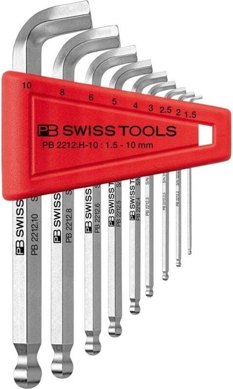 Winkelschraubendreher- Satz im Kunststoffhalter 9-teilig 1,5-10 mm 100 Grad Kugelkopf PB Swiss Tools
