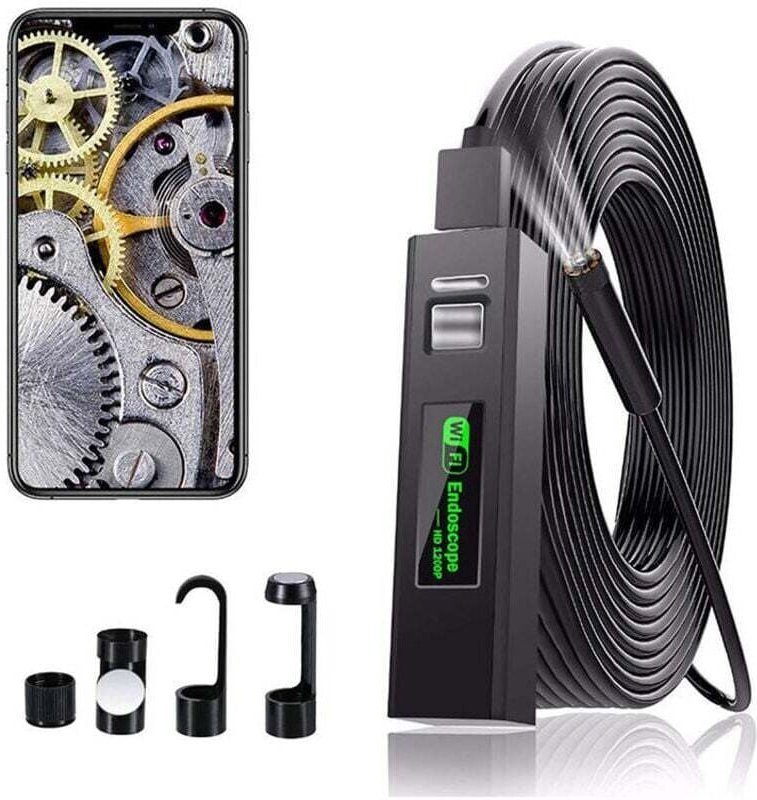 Caméra Endoscope Wifi Inspection 1200P Hd Usb Ip68 Étanche 8 Led Iphone Android Ipad Mac Pc Laptop Câble Souple 2m