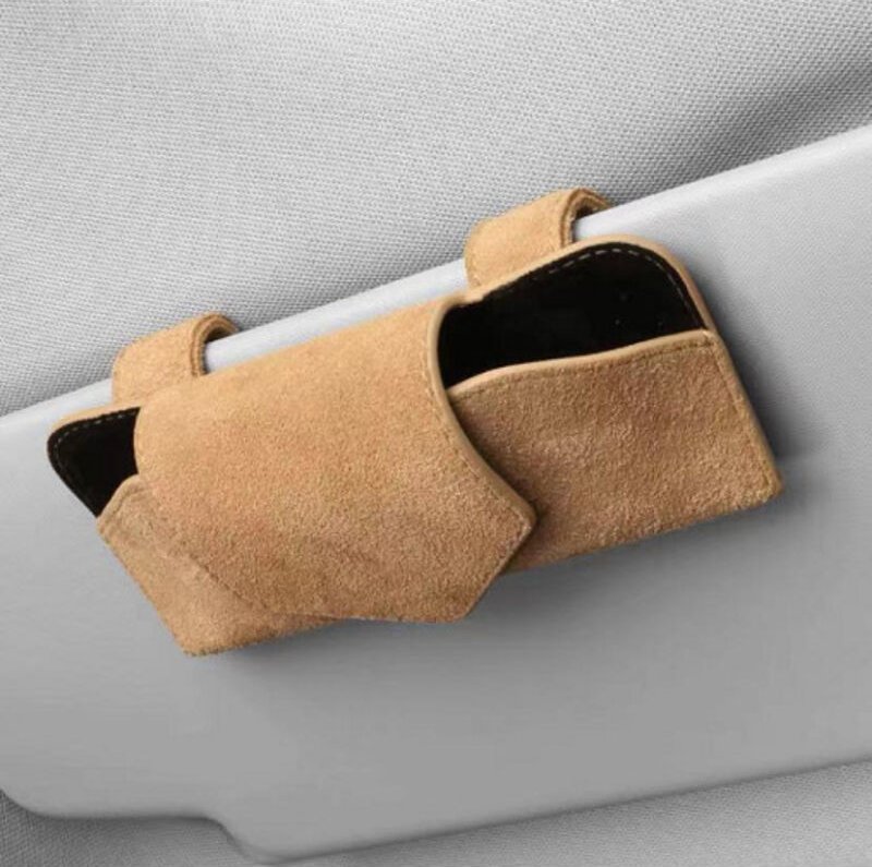 BEBUSINGOTO Aufbewahrungsbox für Sonnenbrillen im Autoinnenraum mit Sonnenblendenclip