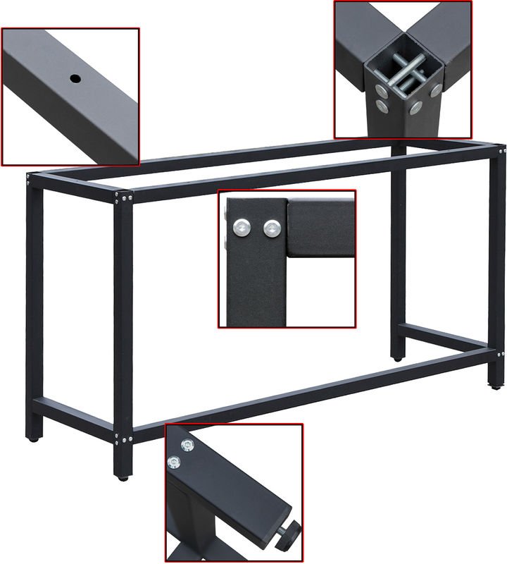 Werkbankgestell 100 x 50 x 80 cm, Tischgestell belastbar bis 250 kg, Werkbank Untergestell mit höhenverstellbaren Füßen ...