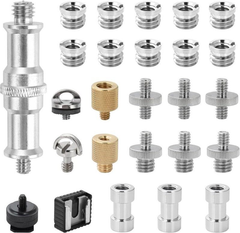 26 Stück Kamera Schraube Gewindeschraube 1/4 auf 3/8 Adapter, Kamera Stativ Adapter Schrauben Set Kompatibel für Kamera,...