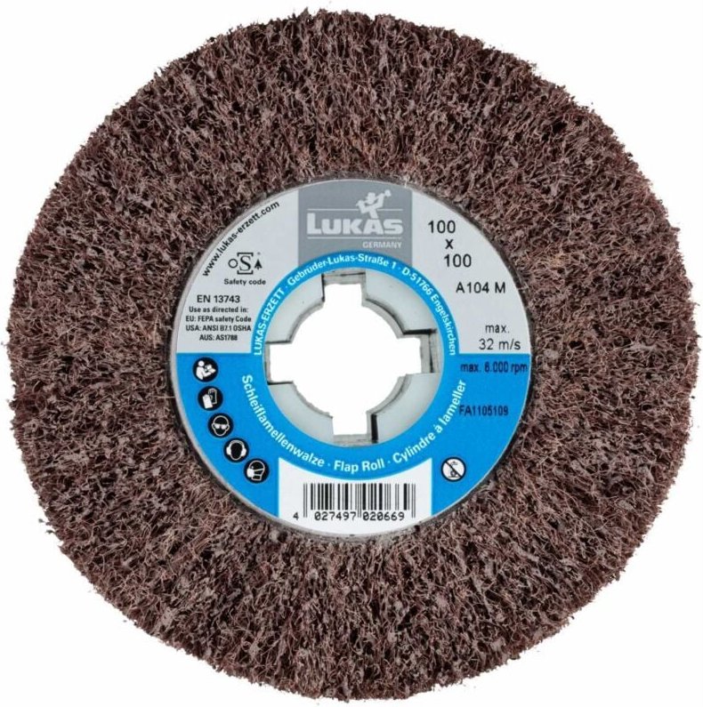 Lammellenbürste Fächerschleifer 100 x 100 mm Körnung 80 A104 mittel - Lukas