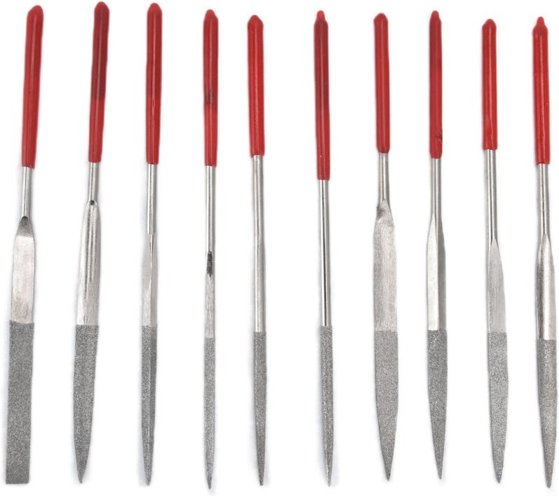 Ej.Life 10-teiliges Nadelfeilen-Set, Schmuckfeilen-Set, Quadratisch, Runde Form, Gewehrfeilen für Juweliere, Glas, Metal...
