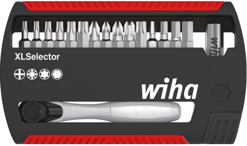 Bit Set XLSelector Standard 25 mm gemischt 16-tlg. mit Bitratsche 1/4' C6,3 (36951) - Wiha