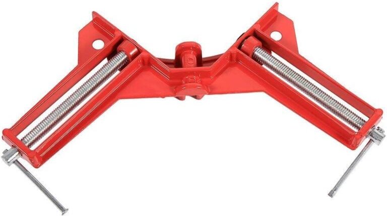 Rote 90-Grad-Winkelklemme zur Befestigung von Bilderrahmen und Holzrahmen (Heißbearbeitungswerkzeug)