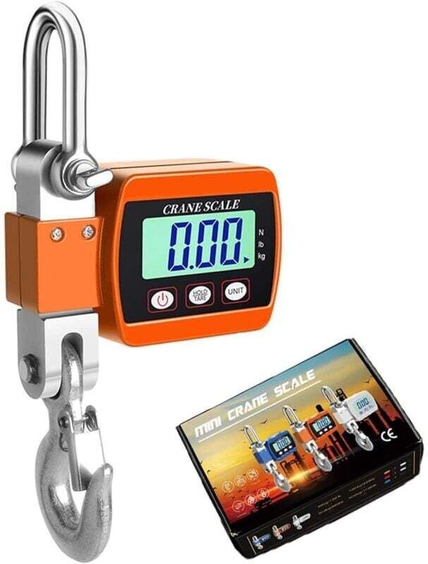 Digitale Kranwaage, elektronische Hängewaage bis 500 kg/1100 lb, industrielle Hängewaage mit Präzisionssensor, tragbare ...