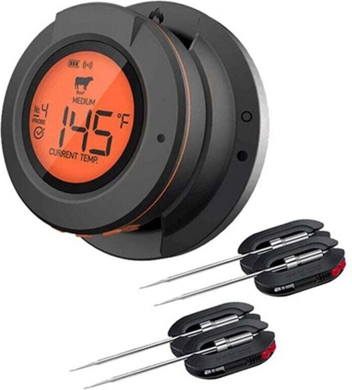 Intelligentes kabelloses Bluetooth-Fleischthermometer für Holzkohlegrill und Backofen