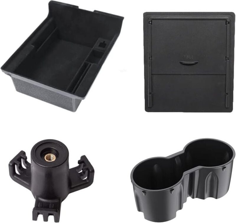Organizer für die Mittelkonsole, versteckte Armlehne, Getränkehalter, Kofferraumhaken, für Tesla Model 3 und Model Y (20...