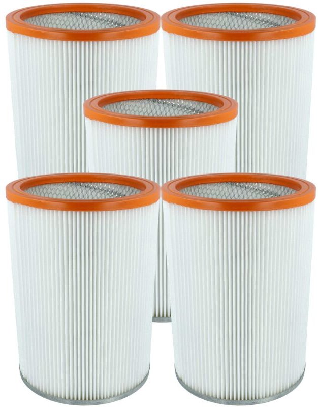 vhbw 5x Faltenfilter kompatibel mit Nilfisk / Alto / Wap turbo M2, D2, M2 S-FA, M2 L, D R 637, D/X-B1, D-B1 Staubsauger ...