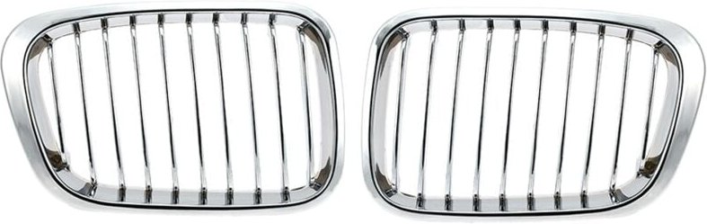 2X Chrom Front Hood Niere Grill für 1998-2001 E46 320I 323I 325I 328I 330I 4-Tür Limousine