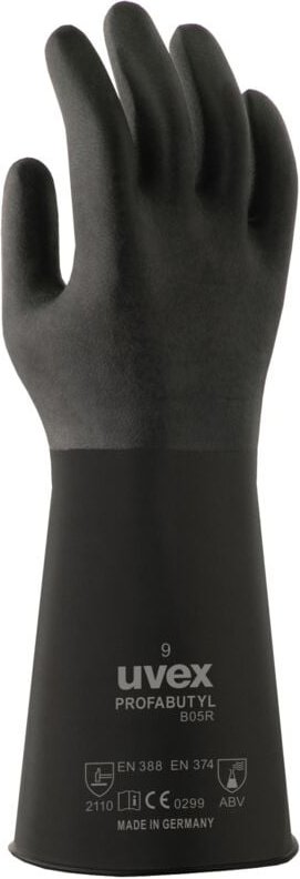 uvex Schutzhandschuh profabutyl B-05R schwarz Gr. 10