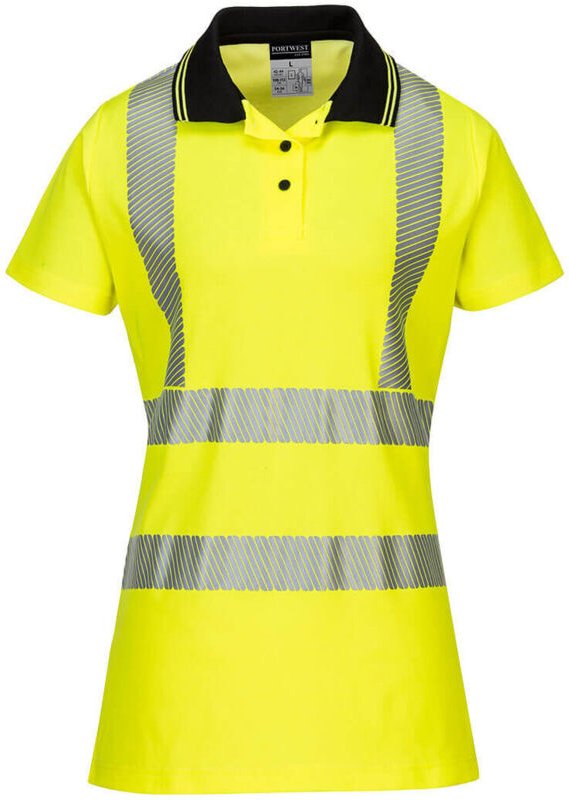 Polo Damen Pro Farbe: Gelb/Schwarz Größe L - Portwest