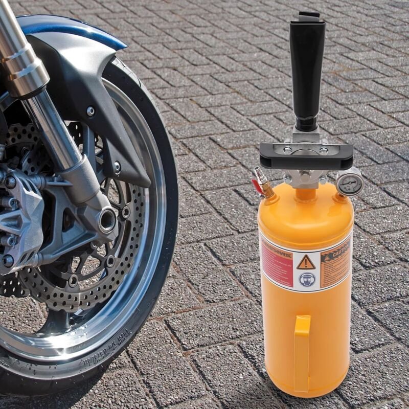 Reifen Booster 8L Reifenbooster 145PSI mit Manometer Reifenbefüller für Motorräder und Elektrofahrzeuge Gelb