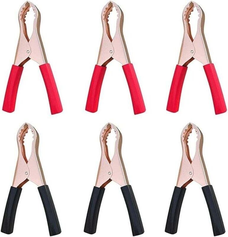 Stück 70 mm lange Krokodilklemmen für Autobatterien, 50-A-isolierte Batterieklemmen, Kupfer-Überbrückungskabelklemmen fü...