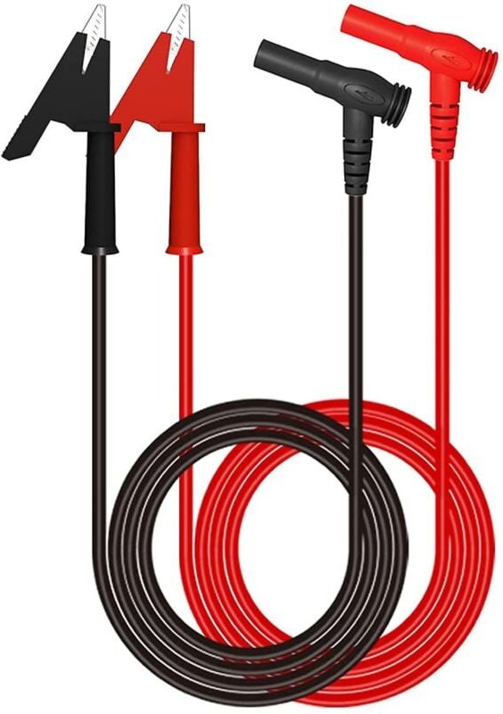 Thumbnail - BEBUSINGOTO Stück Multimeter-Messleitungen, weicher rechtwinkliger Prüfkabel mit Krokodilklemmen für elektrische Prüfung...