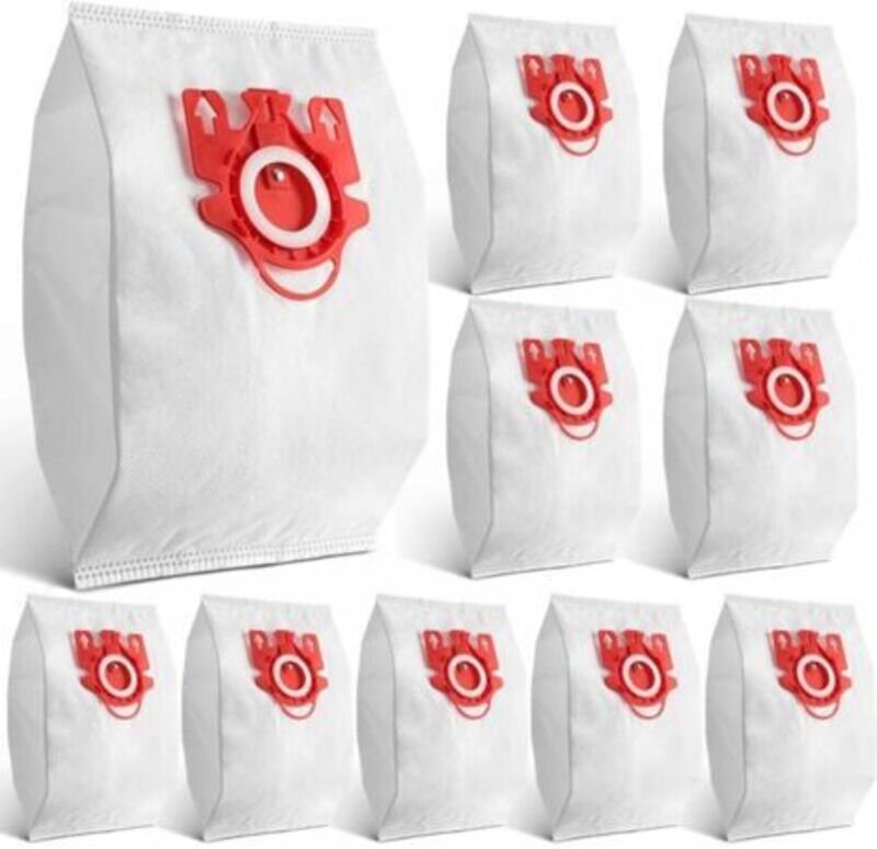 Set mit 10 Staubsaugerbeuteln als Ersatz für Staubsauger, Vlies-Staubbeutel, Staubsaugerzubehör, Baumwollfilter, rot
