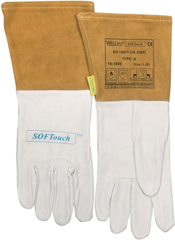 Schweißerhandschuh(Argon) Nr. 10-1009, Gr. l Ziegenleder (1 Paar) Weldas