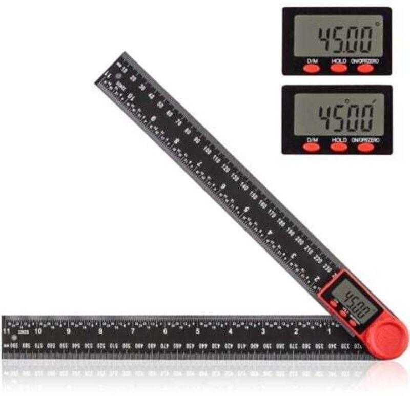2-in-1-Digital-Winkelmesser, 300 mm digitale Winkelmessskala mit LCD-Display und Sperrfunktion für Holzbearbeitung, Heim...
