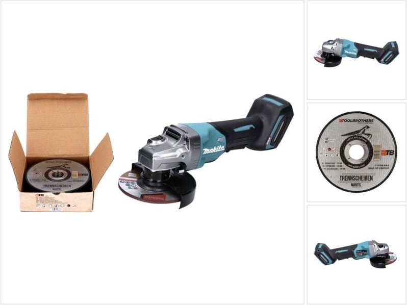 Makita GA 016 GZ Akku Winkelschleifer 40 V max. 125 mm Brushless XGT Solo + Toolbrothers MANTIS Trennscheiben- Set - ohn...