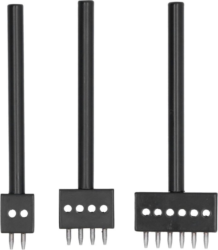 Ledernähahle, 3-teiliges Lederbearbeitungswerkzeug-Set, Lederlocher, schwarzer gezahnter Lederlocher, Lederschnür-Nähahl...