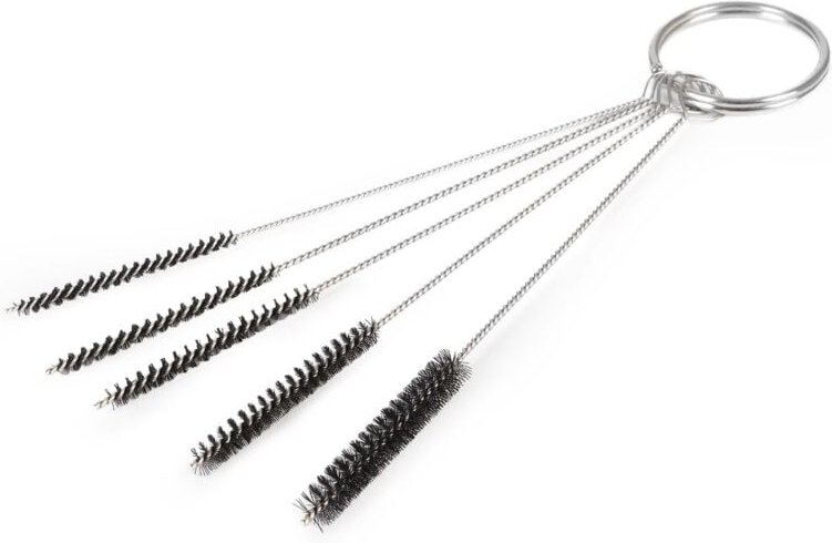 Wiltec - 5 teiliges Reinigungsbürsten Set für Airbrushpistolen, 1,5 / 1,09 / 0,88 / 0,73 / 0,63 / 0,55 mm, Airbrush Zube...