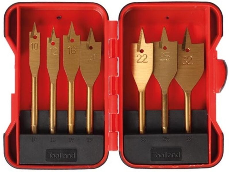 Holz-fräsbohrer-set - titan beschichtet - 7-tlg.