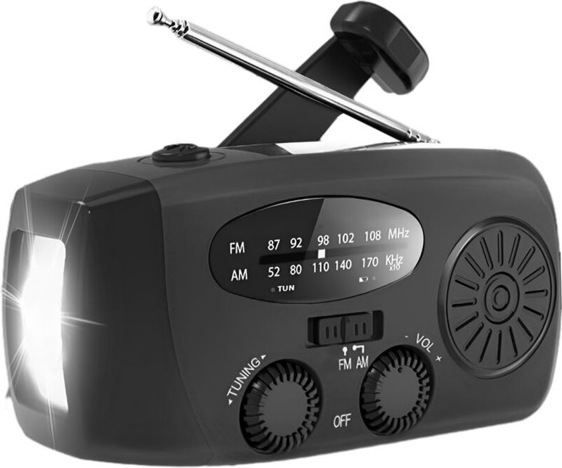 Tragbares Notfallradio, solarbetrieben wiederaufladbar, Handkurbel und USB-Aufladung für Mobiltelefon, NOAA, Zuhause und...
