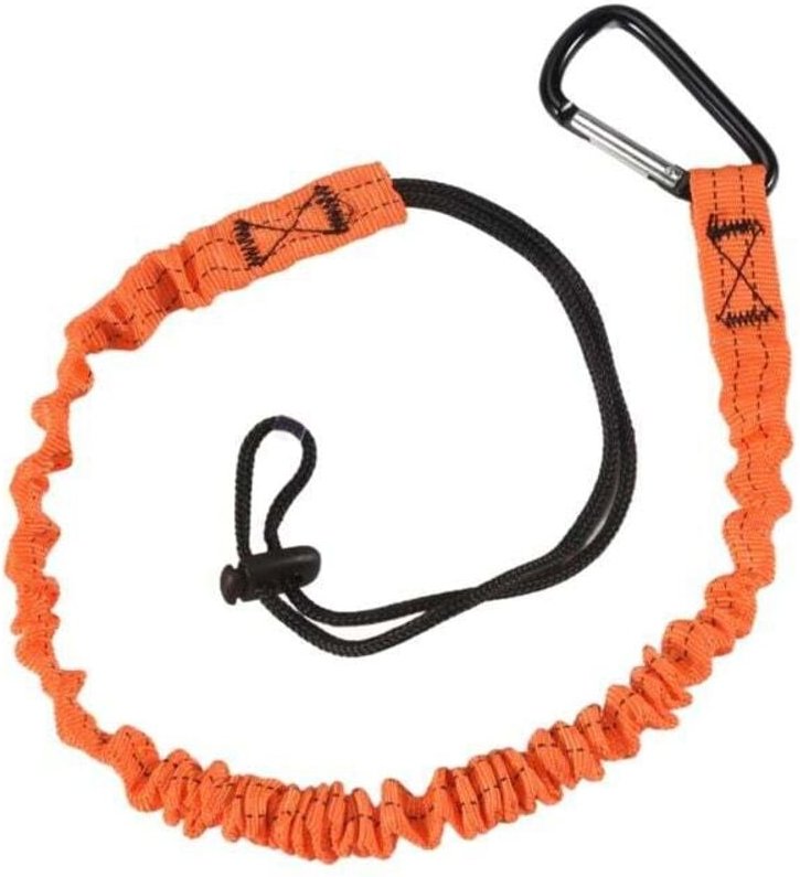 3-teiliges Sicherheits-Verbindungsmittel mit verstellbarem, stoßdämpfendem Karabiner für Werkzeuge