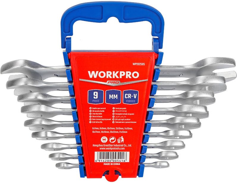 Set mit 9 Workpro festen Schlüsseln