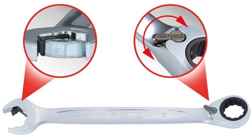 Ks Tools duo GEARplus Ringmaulschlüssel,Maul-Ratschenfunktion 32 mm, umschaltbar