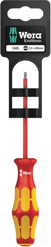 160 i sb VDE-isolierter Schlitz-Schraubendreher, Maße: 1x 0,4x2,5x80 mm - Wera