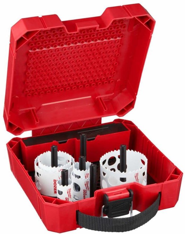 MILWAUKEE Lochsägen Bi-Metall Set 10-tlg 25, 32, 40, 54, 68, 76 mm, Adap., Bohrer