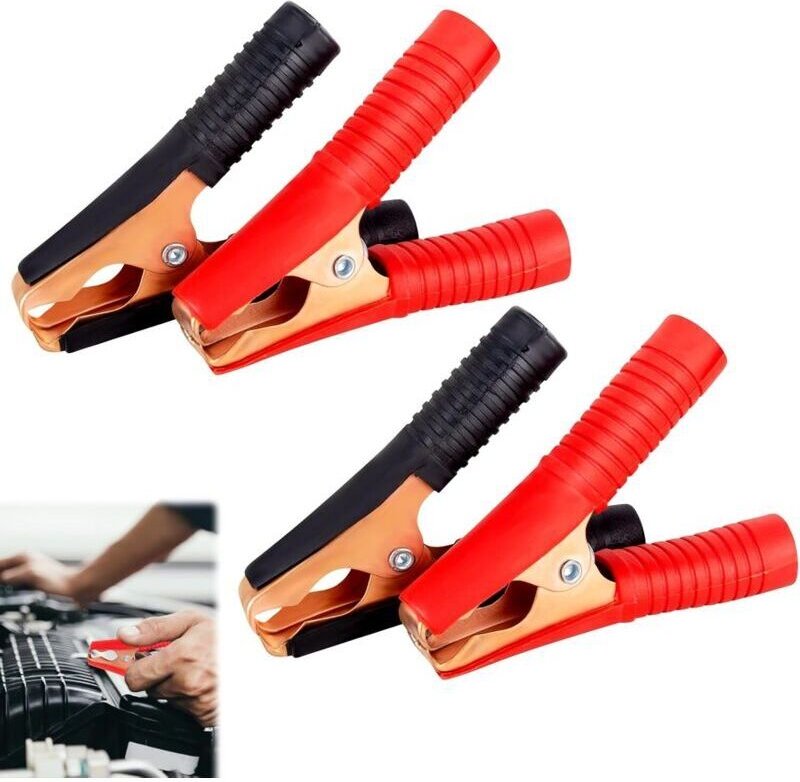 Batterieklemmen für Autos, elektrische Krokodilklemmen, Starthilfeklemmen, isolierte 100-A-Batterieklemmen für Pkw, Lkw,...