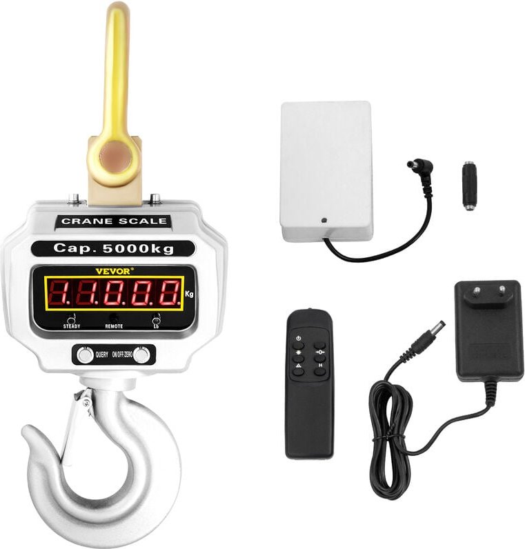 Vevor - Wildwaage Digital 5 000 kg, Hängewaage Digital mit Hohe Genauigkeit, Elektronische Kranwaage Hängewaage Digitale...