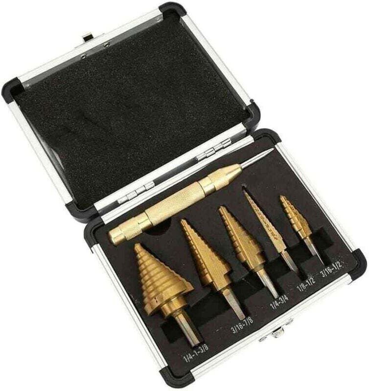 HSS-Titan-Stufenbohrer – Zentrierkegelbohrer – Aufbewahrungskoffer – Für progressives und präzises Bohren