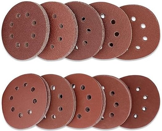 100 Schleifscheiben 125 mm Schleifpapier, Nylon-Glaspapier für Exzenterschleifer 40/60/80/100/120/180/240/320/400/800 Sc...