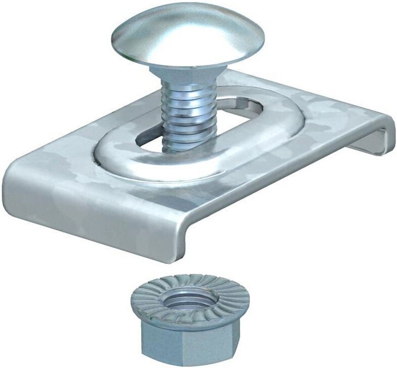 OBO Bettermann Klemmstück für Gitterrinne zur Trennstegbefestigung Stahl galvanisch verzinkt, 6017037