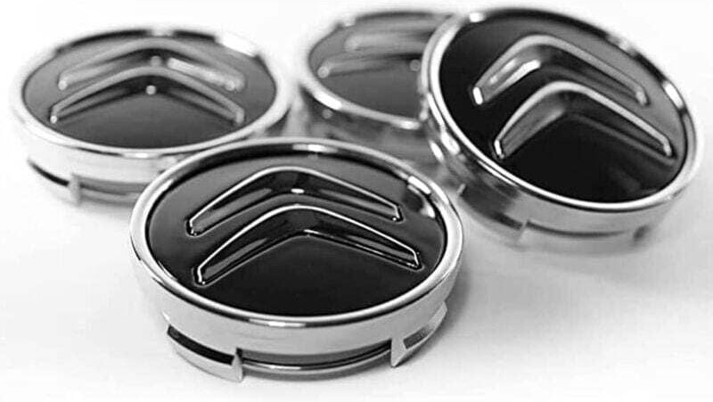 4-teiliger Radkappensatz für Citroën 60 mm C1 C2 C3 C4 C5 ABS-Radkappen, ABS-Radnabenabdeckungen, Autozubehör, Schwarz