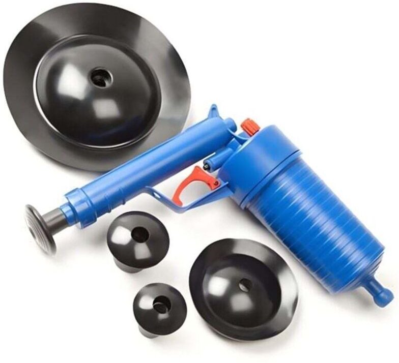 Hochdruck-Rohrreiniger mit Druckluftpistole, 3,5 bar, chemikalienfrei, inklusive 4 Düsen