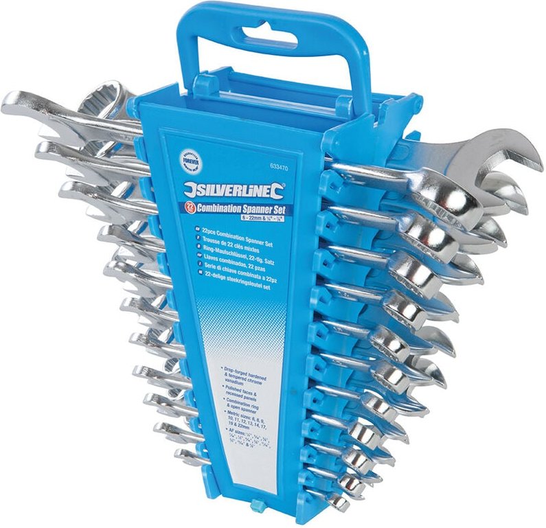 Ring-Maulschlüssel 6–22 mm und 1/4–7/8 Zoll Satz 22-tlg.