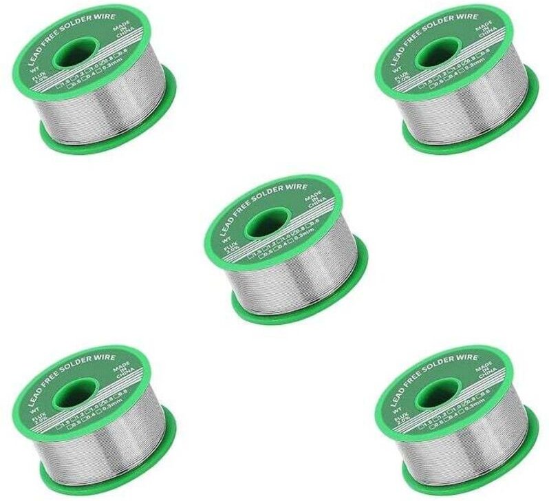 5 pièces étain de soudure , étain sans plomb avec noyau de colophane, étain à souder avec flux, fil de soudure pour la r...