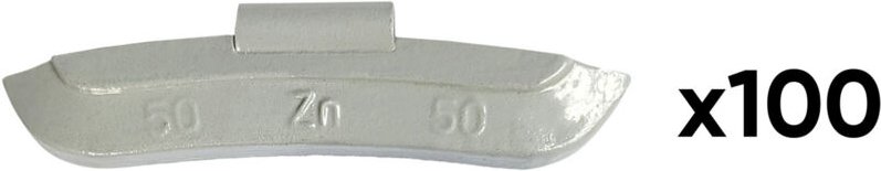 JBM54665 Schachtel mit 100 Gegengewichten aus Zink mit 50 g Clip, speziell für Universalfelge