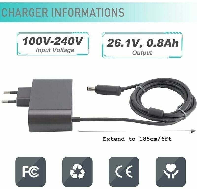 Dyson V6 V7 V8 Ladegerät, Staubsaugeradapter, 0,8A Schnellladegerät 8Q3jdKik2