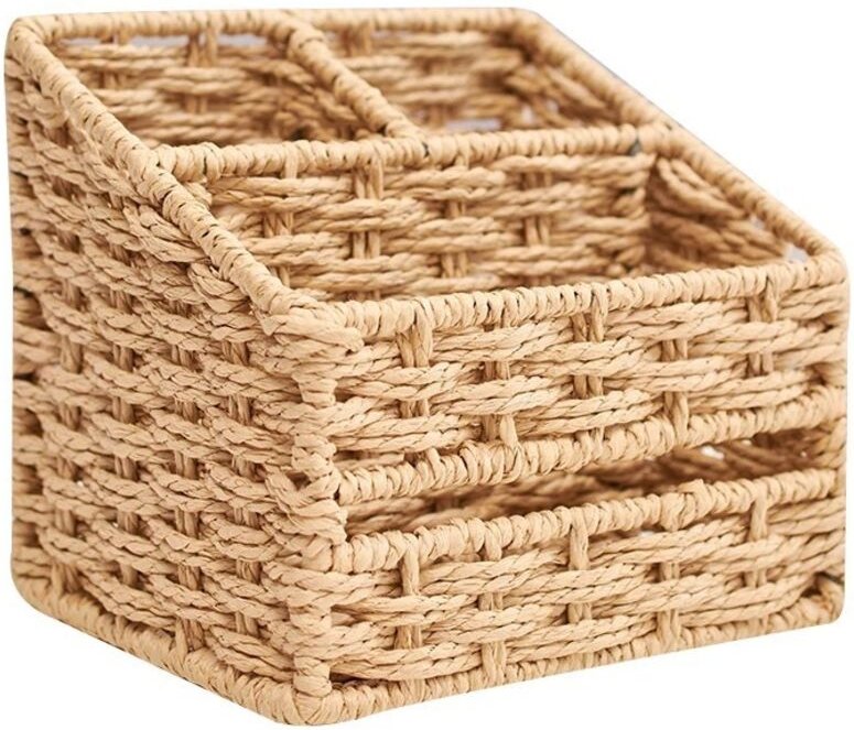 Brauner Weidenkorb, 17 x 17 x 16 cm, multifunktionales Aufbewahrungsregal, kleiner Weidenkorb fürs Badezimmer.
