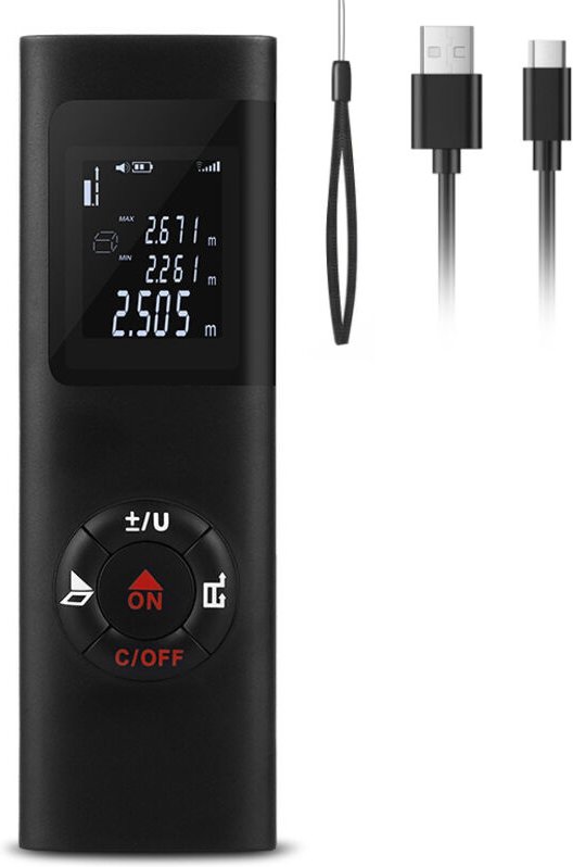 Rnemitery - Laser-Entfernungsmesser 60 m, ipsxp Tragbarer digitaler Laser-Entfernungsmesser,
