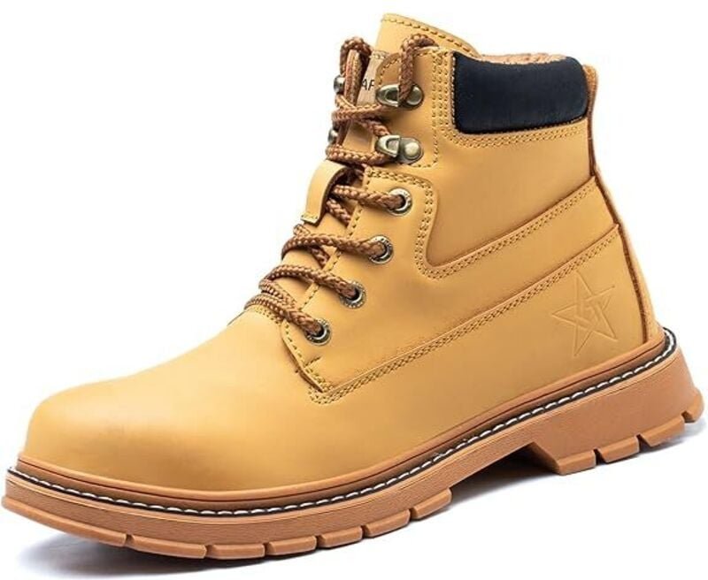 Herren-Arbeitsstiefel mit Stahlkappe, wasserdichte Sicherheitsschuhe, rutschfeste Bau-Arbeitsschuhe, Outdoor-Anti-Rutsch...