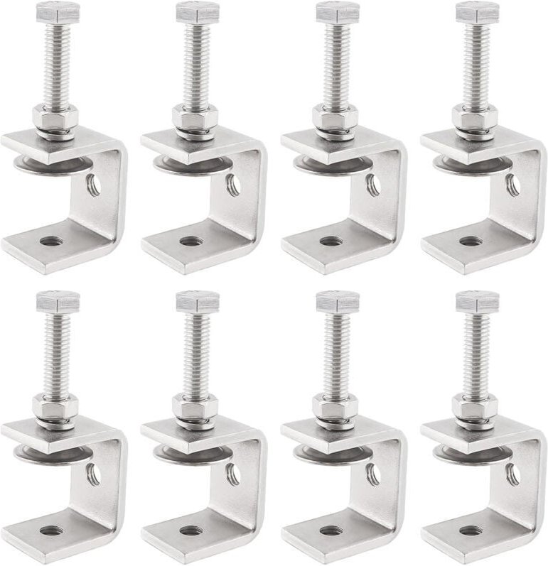8-teiliges Set 30-mm-C-Klemmen, Edelstahl 304, einstellbarer Spannbereich 0–25 mm, für Schweißarbeiten, Schreinerarbeite...