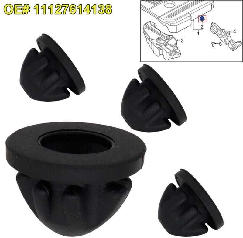 Tlily - 20 StüCk Motorhauben-StoßStangenpuffer 11127614138 für 1 2 3 4 5 6 7 Serie Motorabdeckung Gummihalterung TüLle B...